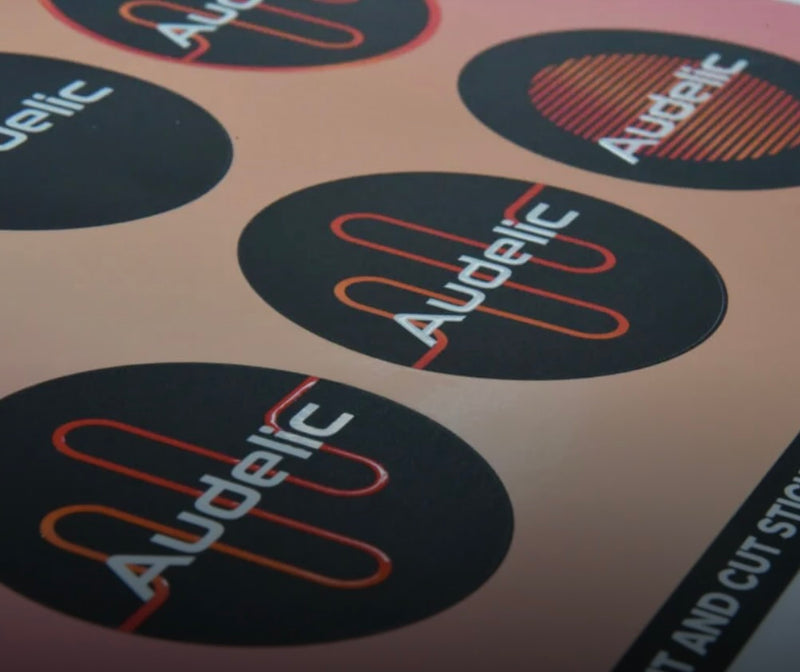 Modern rounded square stickers in matte finish for product labels