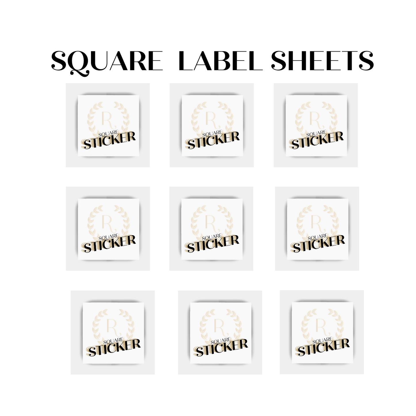 Square sheet labels