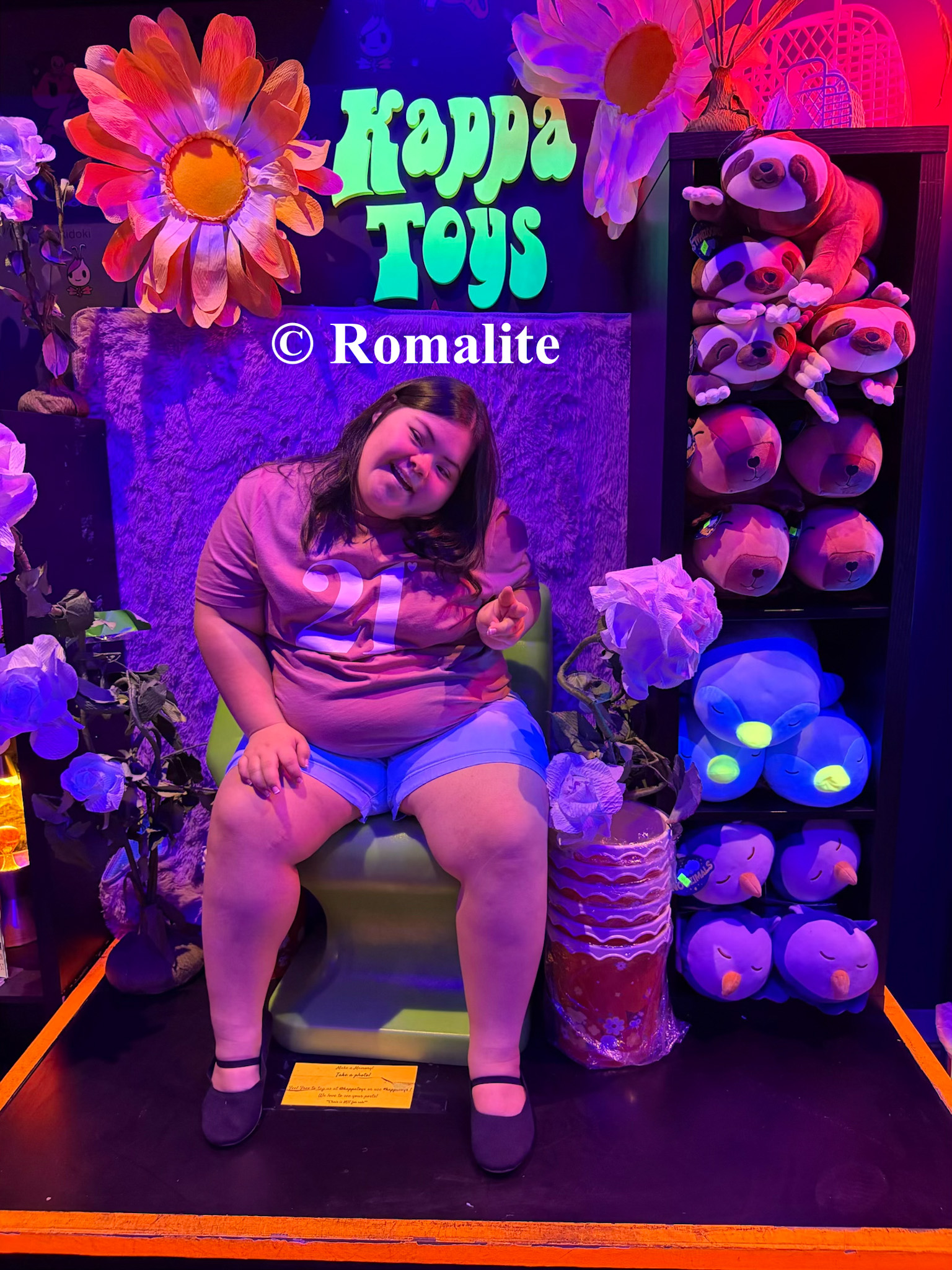 Eri at Area 15 — surrounded by color and light